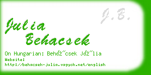 julia behacsek business card